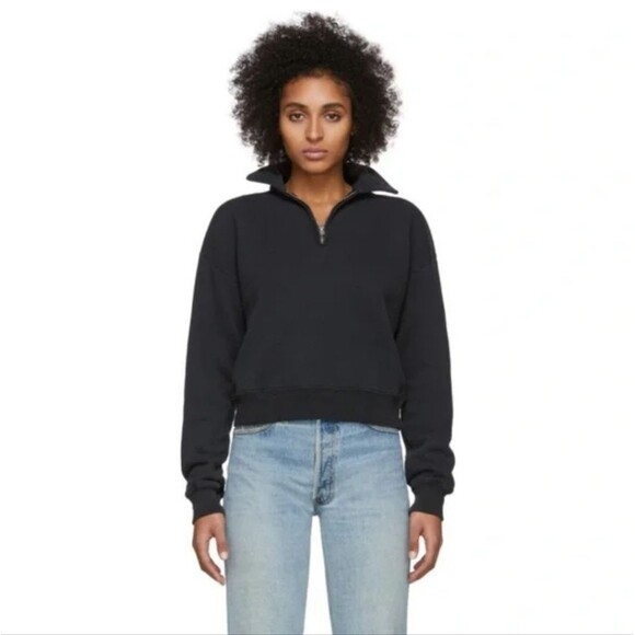 Re/Done 70s Half Zip Sweat Shirt Small - Picture 7 of 9